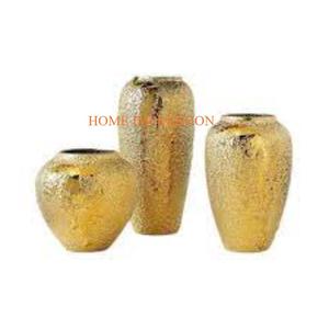 Juego de 3 mesas decorativas de Color dorado, jarrones de flores de latón y Metal, eventos de boda, decoración de fiesta de cumpleaños, macetas para suministro - Product Image 1