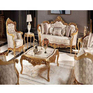 Ensemble de canapés au design de feuilles épaisses, sculpté à la main royale, meubles de salon, élégants, pour le salon - Product Image 4