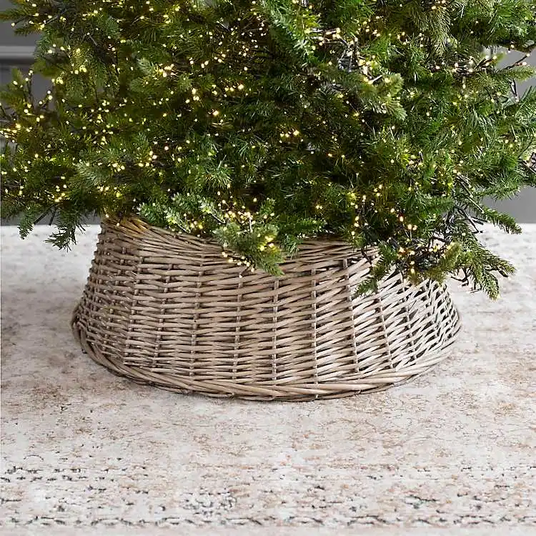 Воротник для рождественской елки, деревенский натуральный Плетеный воротник для рождественской елки