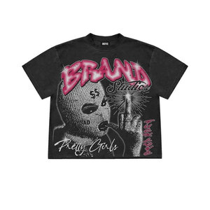 แบรนด์ สตูดิโอส์เสื้อยืดคอกลมผ้าฝ้ายพิมพ์ลาย 250GSM แห้งเร็วสำหรับผู้ชาย & ชุดกางเกงขาสั้น ชุดฤดูร้อน สีดำ - Product Image 6