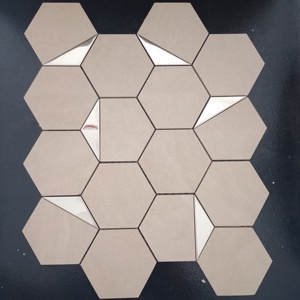 MosaicRevolution 73mm HexagonSilver PVD CeramicFull Body Mosaic Tile Mate para baño Pisos de área seca Mostradores de Bar 260x300mm - Product Image 1