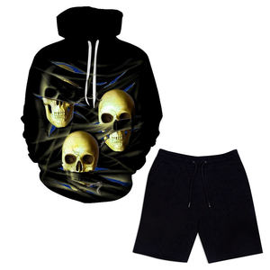 Sweats à capuche en polaire sublimés personnalisés ensemble de sweatshirts et shorts de sport confortables et respirants pour adultes - Product Image 1