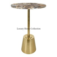 Table centrale décorative en bois et en métal au design luxueux Table basse fantaisie faite à la main de forme ronde grande taille à bas prix