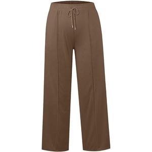 Pantalon de jogging pour femme, style streetwear personnalisé, en toile d'hiver, à devant plat, taille haute, jambe large, avec cordon de serrage - Product Image 5