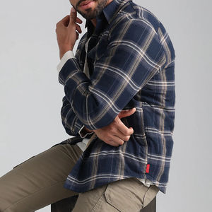 Chemises de sport pour hommes Chemise décontractée à carreaux en flanelle à manches longues pour hommes Chemises en flanelle vintage respirantes pour hommes - Product Image 4