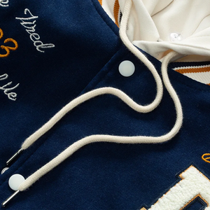 แจ็กเก็ตมีซิปสำหรับผู้ชายเสื้อแจ็กเก็ตมีซิปสีล้วนสำหรับฤดูหนาว - Product Image 4