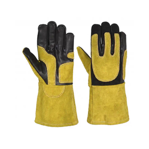 Sécurité de la construction industrielle sur mesure Gants de soudage en cuir de vachette très résistants Protection thermique de la paume de la cheminée - Product Image 2