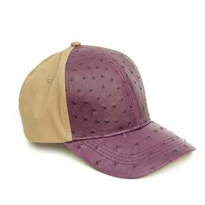 <b>Vintage</b> Ostrich Leather Baseball <b>Cap</b> 6-Panel Fitted Unisex Solid Color Casual Hat for Adults Four Seasons Wear - Product Image 2
