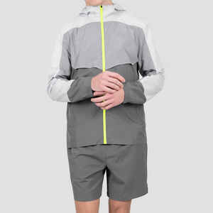 Low MOQ Hombres Nylon Chándal Wind Breaker Zip up Sudadera con capucha y pantalones cortos Conjunto Plain Jogging Shorts Conjuntos - Product Image 1