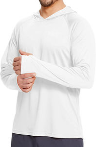 Sudadera con capucha de pesca de manga larga de poliéster 100% con logotipo personalizado de secado rápido e impermeable Upf 50 + camisa de protección solar con agujeros para los pulgares - Product Image 6