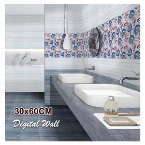 घर की रसोई और बाथरूम की सजावट के लिए क्लासिक सिरेमिक डिजिटल दीवार टाइलें 300x600 मिमी ऊंचाई डिजाइन
