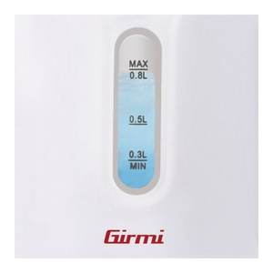 Hervidor Eléctrico Girmi de 1100W y 800ml en Blanco y Rojo BL1000, Público Objetivo Adultos - Product Image 6