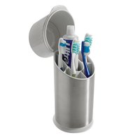 Porte-brosse à dents en acier, support pour dentifrice, organisateur, porte-brosse blanc, mug, toucher doux, montage mural, argenté