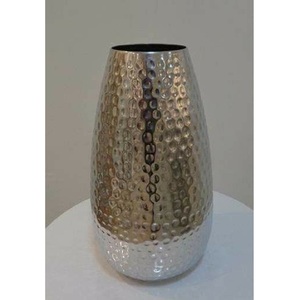 Jarrón de Metal de mesa de aluminio de lujo de diseñador para jardín y suelo, decoración de sala de estar, jarrones de flores chapados en plata - Product Image 1