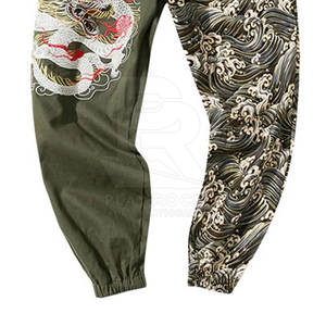 Pantalones casuales de cintura alta para hombre Ropa cómoda de invierno Bordado Algodón suave Tallas grandes Alta calidad Disponible Teñido liso - Product Image 4