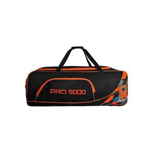 Bolsa de Transporte para Equipo de Cricket CA PRO 5000 con Ruedas, Negra/Naranja - Product Image 1