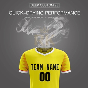 Uniforme de Fútbol Personalizado al por Mayor, Elegante, Amarillo y Negro, Conjunto Completo, Alta Calidad, 100% Poliéster, Secado Rápido, Servicio OEM, Económico - Product Image 3