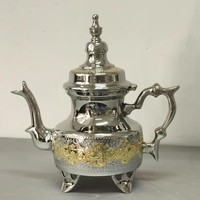 Nouvelle Arrivée Théière/Cafetière en Laiton Faite à la Main Style Marocain, Finition Bicolore, Écologique, Durable, Qualité Alimentaire, Portable