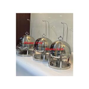 Plat de chauffe-plats de couleur d'or d'acier inoxydable avec le support de cuillère - Product Image 5