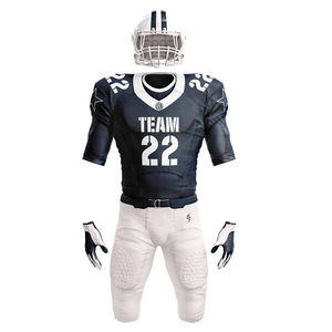 ชุดเสื้อทีมฟุตบอลอเมริกันสำหรับผู้ชายชุดเสื้อทีมและกางเกงโพลีเอสเตอร์ระบายอากาศผลิตตามสั่ง - Product Image 3