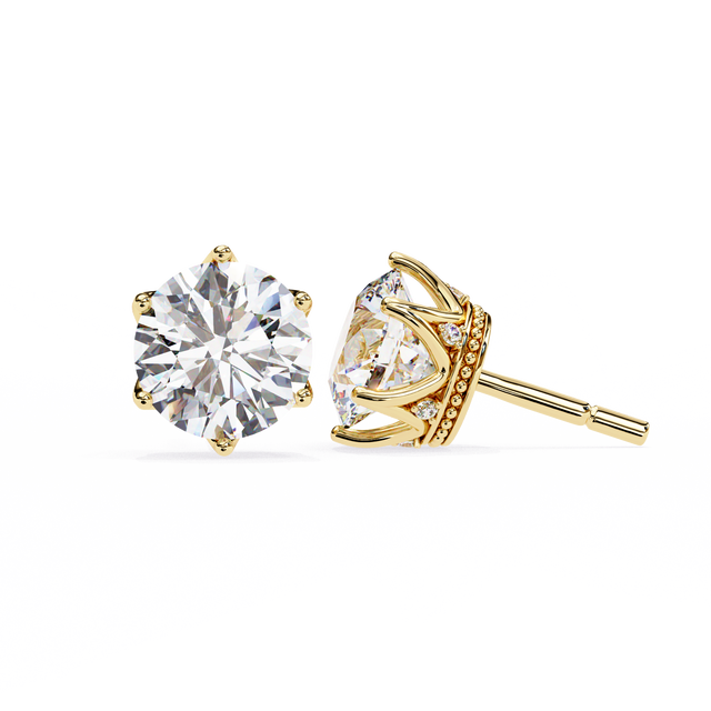14k Gold Diamond Stud Earrings Custom Lab Grown Diamond Earrings Solitaire Diamond Earring
