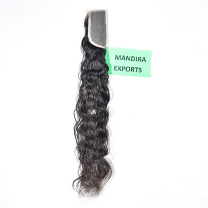 Barato 4*4 Cierre ondulado Color Natural crudo 100% sin procesar cutícula alineada paquetes de onda profunda al por mayor indio templo cabello humano - Product Image 6