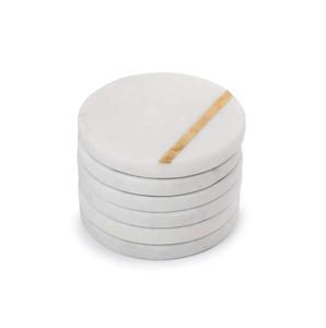 Exportador indio, resina de mármol religioso, juego de posavasos pintado a mano duradero, alfombrillas martilladas artesanales en 3D, embalaje personalizado para oficina - Product Image 1