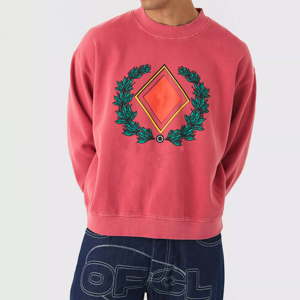 Nueva Sudadera de cuello redondo liso de algodón 100% de calidad superior de manga larga de lana con cuello redondo - Product Image 3