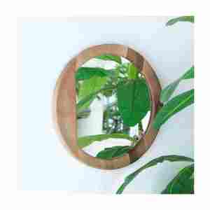 Diseño de Venta caliente y espejo portátil hecho a mano Marco de madera redondo moderno Artesanía EN LA India con calidad superior - Product Image 6