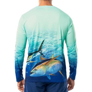 Venta al por mayor logotipo personalizado hombres secado rápido Fitness pesca Camisetas manga larga entrenamiento atlético al aire libre pesca lienzo sólido - Product Image 3