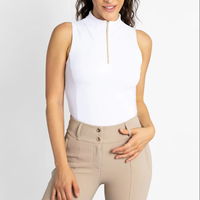 Haut de base layer équestre professionnel pour femmes, manches courtes, haut de performance pour l'équitation, OEM, hauts sans manches pour l'équitation, personnalisés