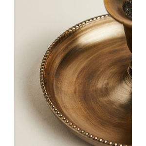 Portavelas cónico de Metal decorativo antiguo con acabado dorado para el hogar y la decoración navideña de mesa portavelas - Product Image 4