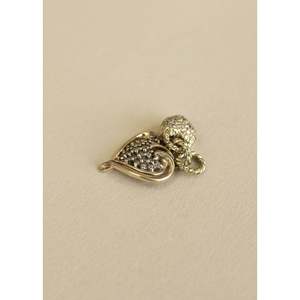 Colgante de Corazón Vintage de Oro de 10K con Incrustaciones de Micro Pavé para Regalo - Product Image 2