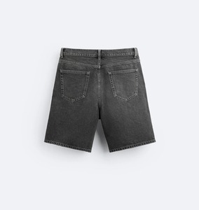 Pantalones cortos de mezclilla de carga transpirables para hombre, informales, XS, botón Fly, lona sostenible, bolsillos de punto, servicio OEM oscuro - Product Image 3