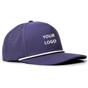 Casquettes snapback à bord incurvé Logo personnalisé réglable 5 panneaux Chapeau de golf avec corde et trous découpés au laser Made in Vietnam - Product Image 3