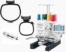 Machine à broder Janome MB-4S de qualité supérieure à quatre aiguilles avec cerceau pour chapeau et cerceaux pour lettrage inclus LIVRAISON À DOMICILE - Product Image 2
