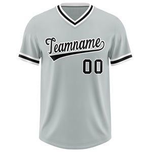 Camisetas de béisbol con cuello en V cosidas para jóvenes con bordado personalizado - Product Image 4