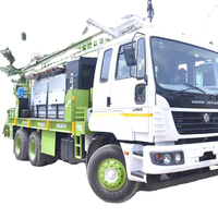 La dernière machine de forage de puits d'eau de mètres montée sur camion de cabine facilement disponible à la vente peut forer DTH cum Rotary