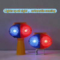 Seguridad vial Alto brillo Bicolor Led intermitente Luz de advertencia solar Panel de luz Led
