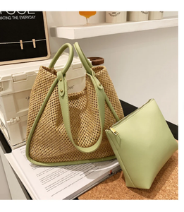 Vacances à l'épaule sacs à main en paille à l'épaule personnalisés pour dames pour le quotidien et le bureau étaient sac - Product Image 3