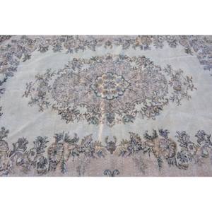 Tapis Vintage en Laine Turque 6ft X 9.5ft Beige Marron Patchwork Design pour Salon Décor Plat Tissage Technique Support en Latex - Product Image 5