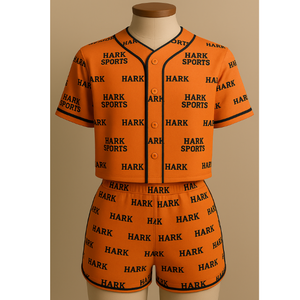 Ensemble de survêtement d'été deux pièces personnalisé pour femmes dernière conception tout-sublimation imprimé Baseball haut court short patchs décoration - Product Image 1