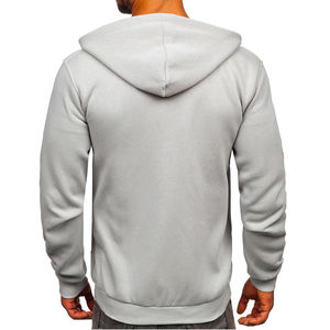 Sweats à capuche personnalisés pour hommes 100% coton polaire poids lourd qualité supérieure blanc fermeture éclair sweats à capuche à la mode tenue décontracté vêtements de rue - Product Image 3