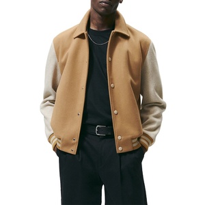 2025 New High Street Spring Baseball Varsity Jacket Men <b>Wool</b>/Polyester Loose Breathable OEM Service - Product Image 1