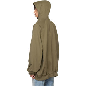 Sudadera con capucha de gran tamaño para hombre, Sudadera con capucha informal lisa, sudadera holgada de corte largo para fiesta de esclavo, Sudadera con capucha básica de mezcla de algodón - Product Image 3