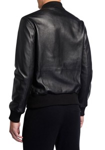 Chaqueta Varsity de Cuero para Hombre, Estilo Slim, Diseño Personalizado, Cuello Alto, Piel de Vaca, Cierre de Cremallera, Color Sólido, Estilo Urbano - Product Image 4