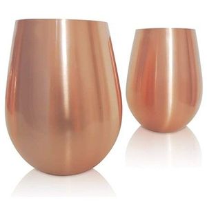Best Quality Set of 2 Copper <b>Goblets</b> with Gold Plated Base Perfect for Home Bar Drink Serving Use - Product Image 2