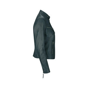 Women's Windproof <b>Genuine</b> Leather Jacket - Sheepskin Washed Technique - Cotton-Filled Winter Jacket with Zipper - Product Image 2