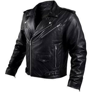 Factory Direct High Quality Plus Size <b>Zipper</b> Leather Jacket for Men Leather <b>Coats</b> - Product Image 5
