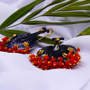 Léger argent Sterling 925 plaqué or corail pierres précieuses bas quantité minimale de commande classique tenue quotidienne femmes ensemble de boucles d'oreilles - Product Image 4